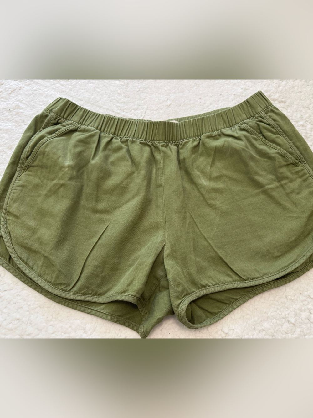 Madewell Olive Athletic Pull-On Casual Shorts